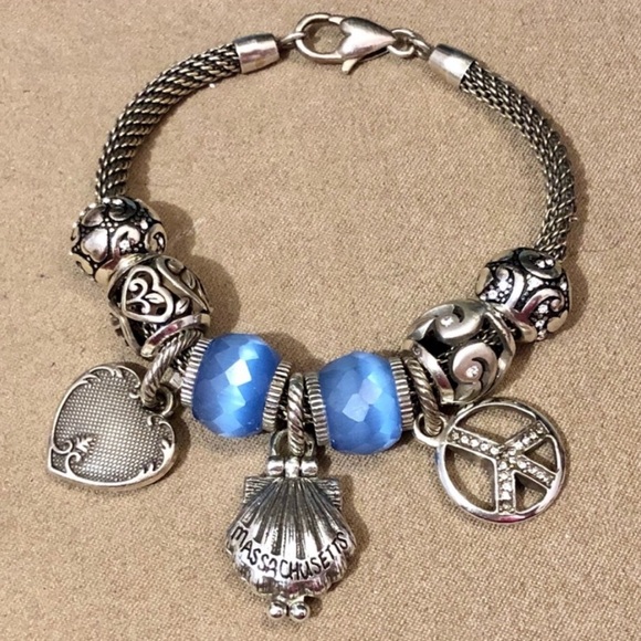 Brighton Eve Delight bead Cut out leaf design Brushed finish Crystals Retired - Picture 6 of 7